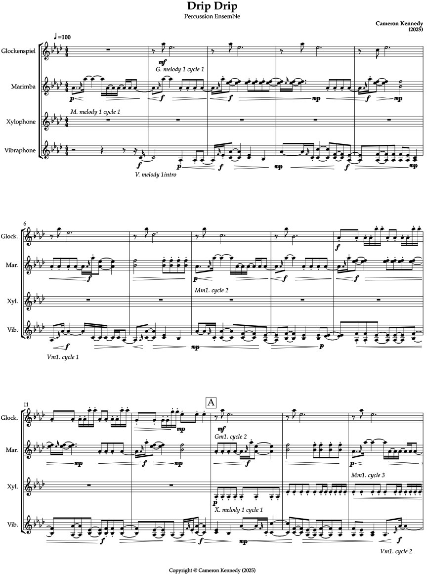 Drip Drip Pitched Percussion by Cameron Kennedy